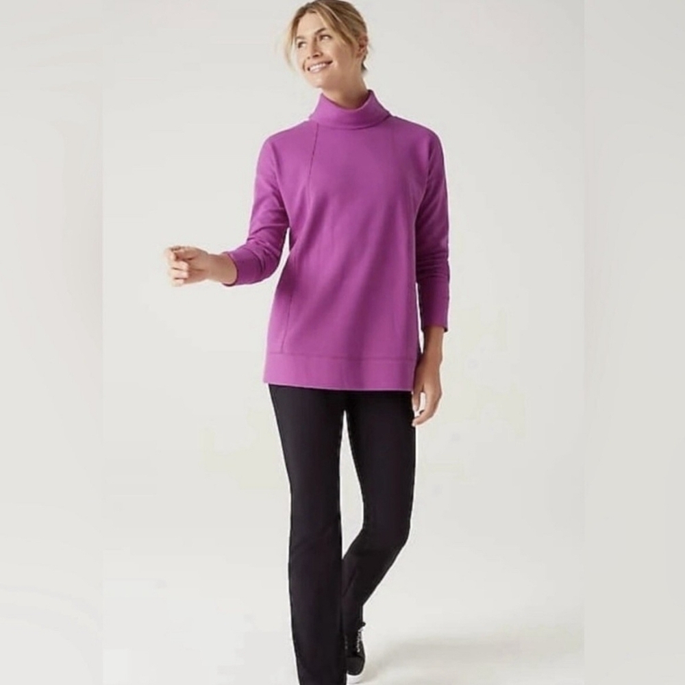 J Jill Fit NWT Cotton Blend Textured Popover Top Berry Crush 2X